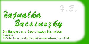 hajnalka bacsinszky business card
